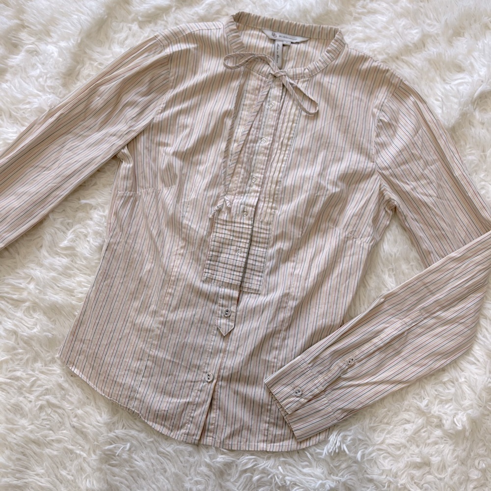 BCBGeneration striped snap button down shirt size 0